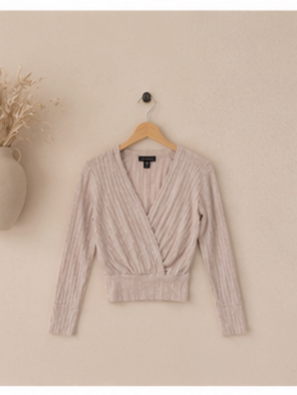 Dynamite Blush Wrap Knit Crop Top XS